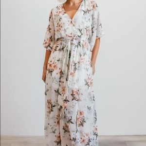 Baltic Born Floral Maxi Dress - Cream and Pink
